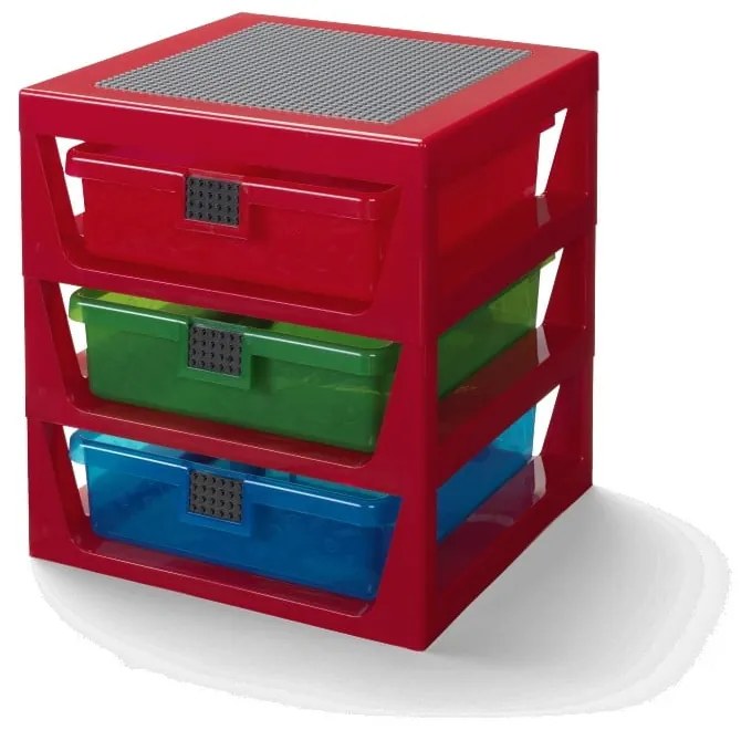 Organizer per giochi da bambini rosso in plastica 35x33x38 cm Storage – LEGO®