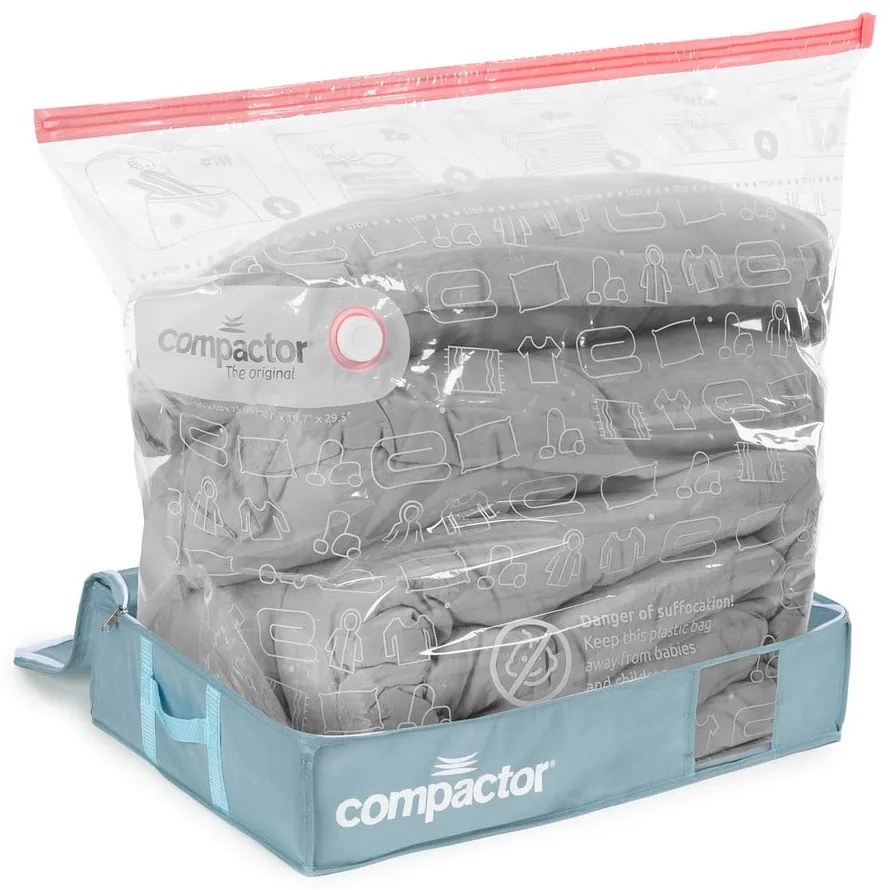 Set di organizer per sottoletto sottovuoto in plastica 3 pz 65x45x15,5 cm Blue Edition - Compactor