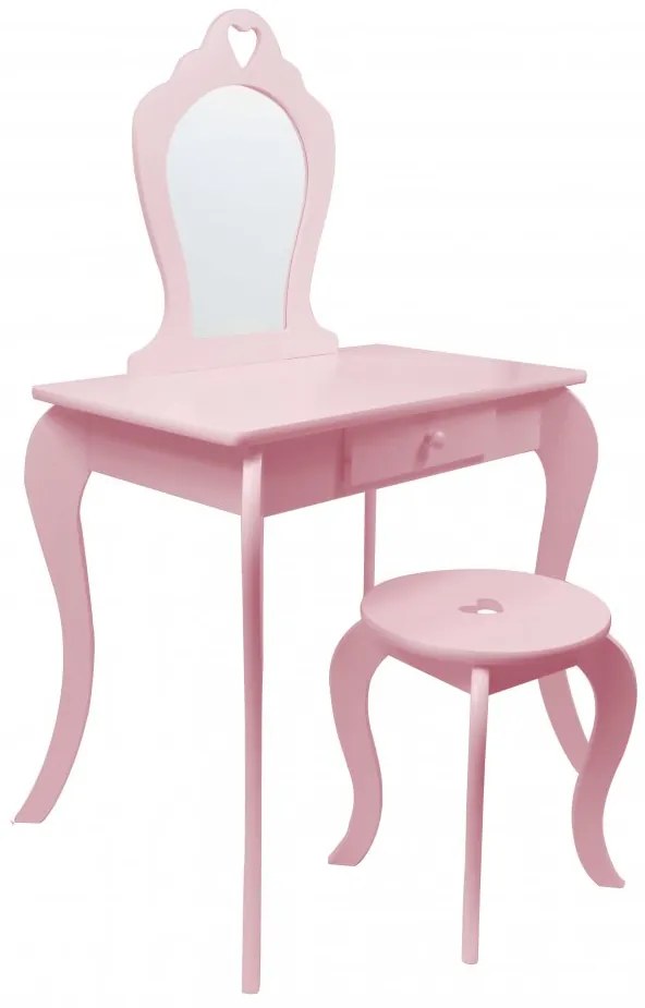 Toeletta per bambini rosa con sgabello