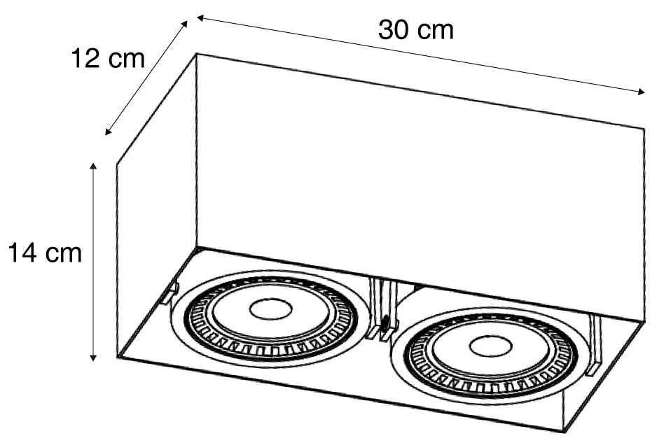 Faretto moderno da superficie nero con LED dimmerabile 2 luci - Dionysos