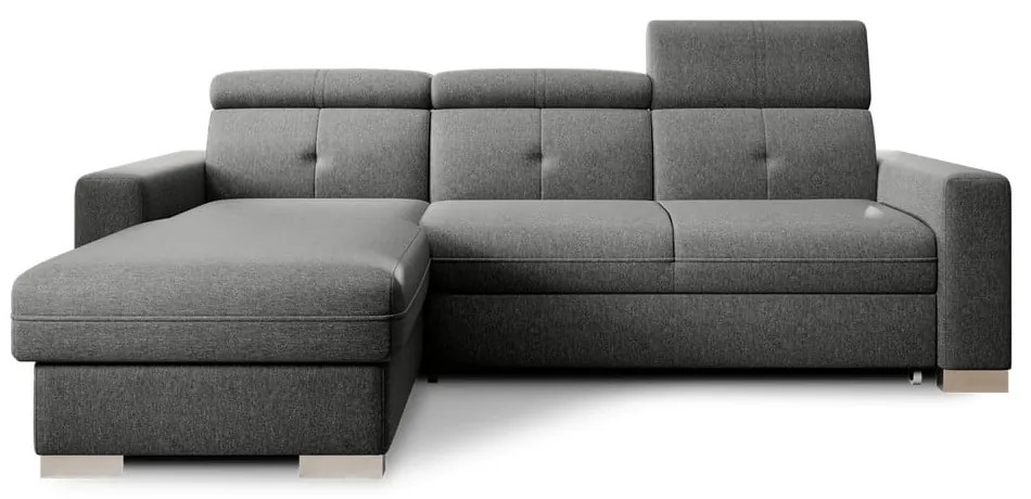 Divano angolare grigio allungabile/con contenitore (con penisola a sinistra/con chaise lounge) Fresia – ELTAP