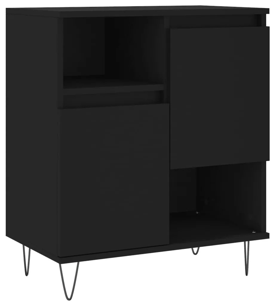 Credenza nero 60x35x70 cm in legno multistrato