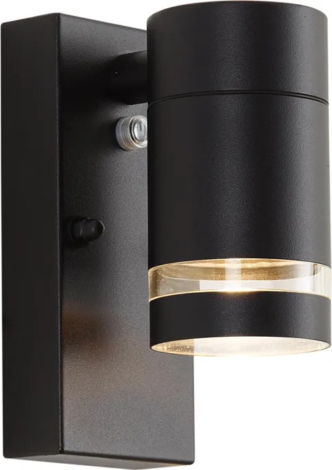 Lampada da parete moderna da esterno nera IP44 con sensore crepuscolare - Ensam
