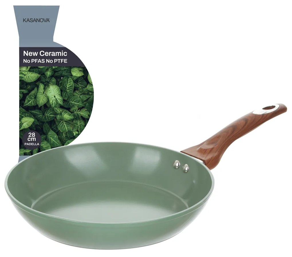 Padella 28 cm in ceramica verde New Ceramic