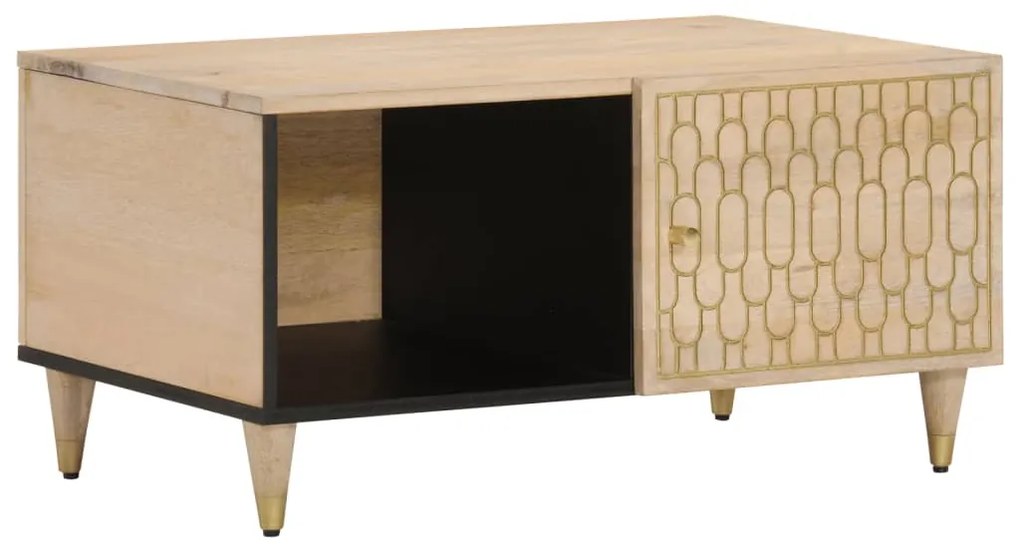 Tavolino Da Salotto 80x50x40 Cm Legno Massello Di Mango /