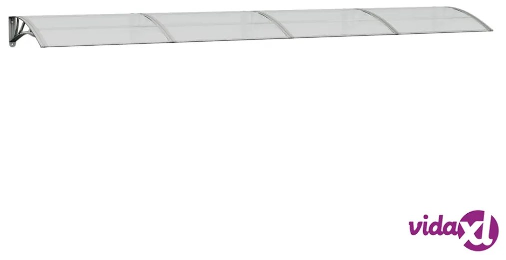 vidaXL Tettoia per Porta Grigia e Trasparente 400x75 cm Policarbonato