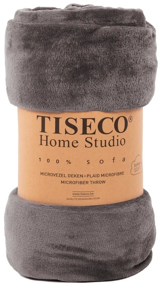 Coperta in micropile grigia, 220 x 240 cm - Tiseco Home Studio