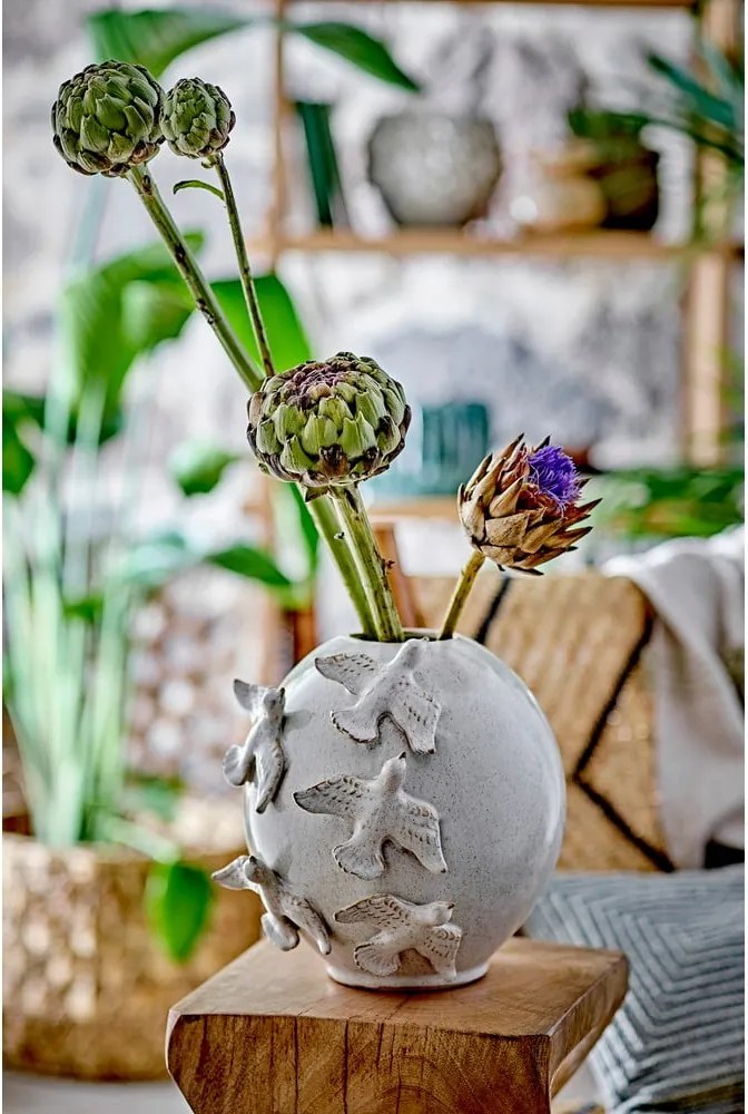 Vaso in gres crema (altezza 25 cm) Abira - Bloomingville