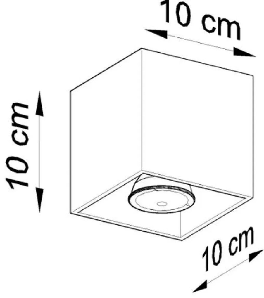 Plafoniera da Soffitto in Alluminio QUAD 1 GU10 Grigia da Interno