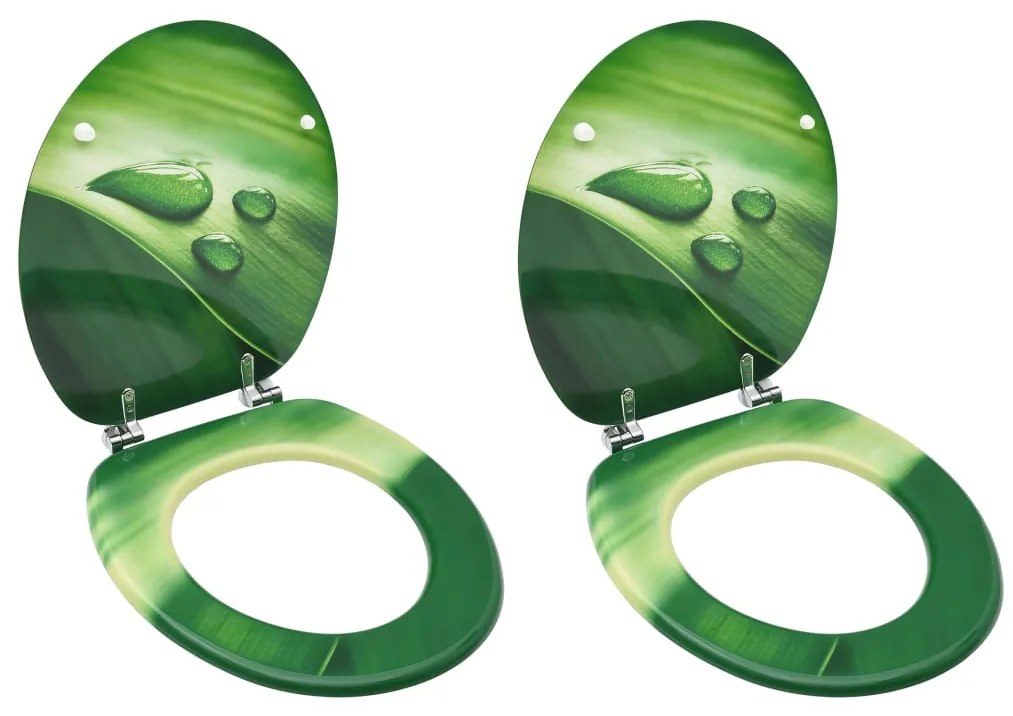 Tavolette Wc E Coperchi 2 Pz İn Mdf Verde Design Goccia Dacqua /