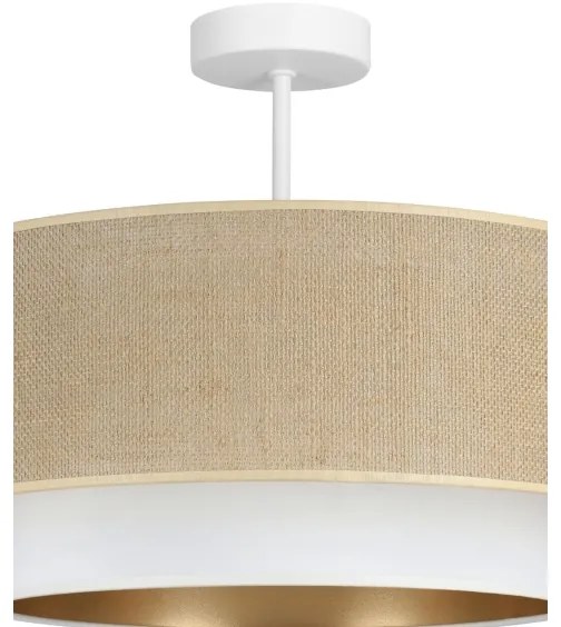 Plafoniera SARTA 1xE27/60W/230V Ø 45 cm bianco/iuta