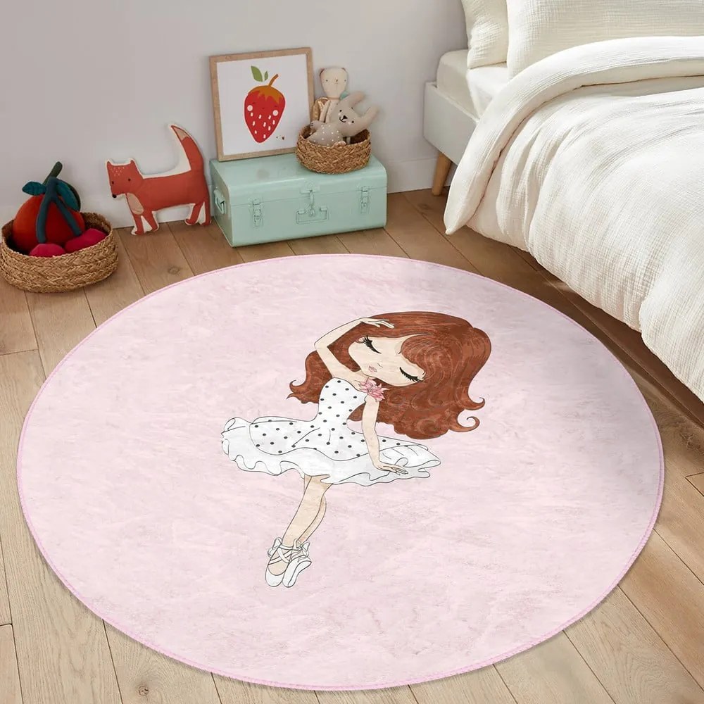 Tappeto rosa per bambini ø 100 cm Comfort - Mila Home
