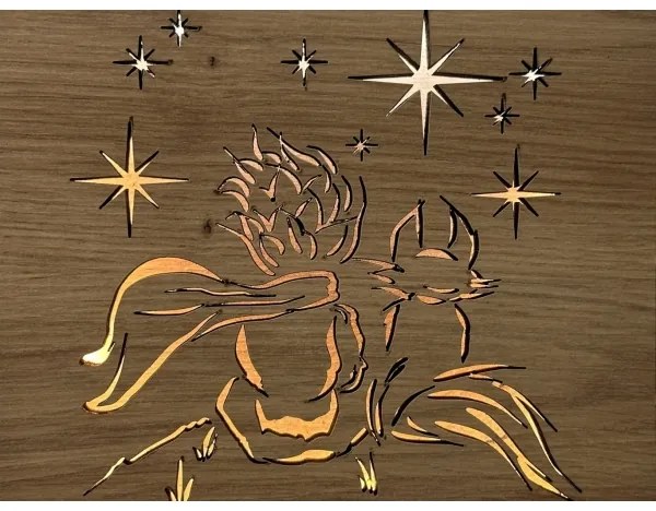 Li-Go 5788/DUB2 - Lampada decorativa da tavolo LED/12W/230V 19x19 cm rovere/Il Piccolo Principe