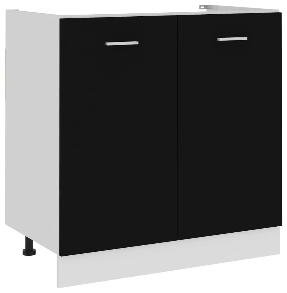 Mobile Sottolavello Nero 80x46x81,5 Cm Legno Multistrato /
