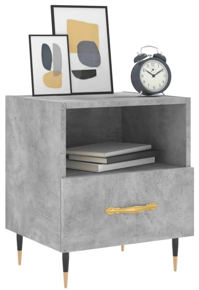 Comodini 2 pz Grigio Cemento 40x35x47,5 cm in Legno Multistrato