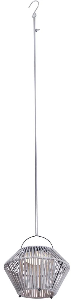 Lampada da tavolo bohémien grigia con LED dimmerabile a 3 livelli IP54 ricaricabile a energia solare - Duco