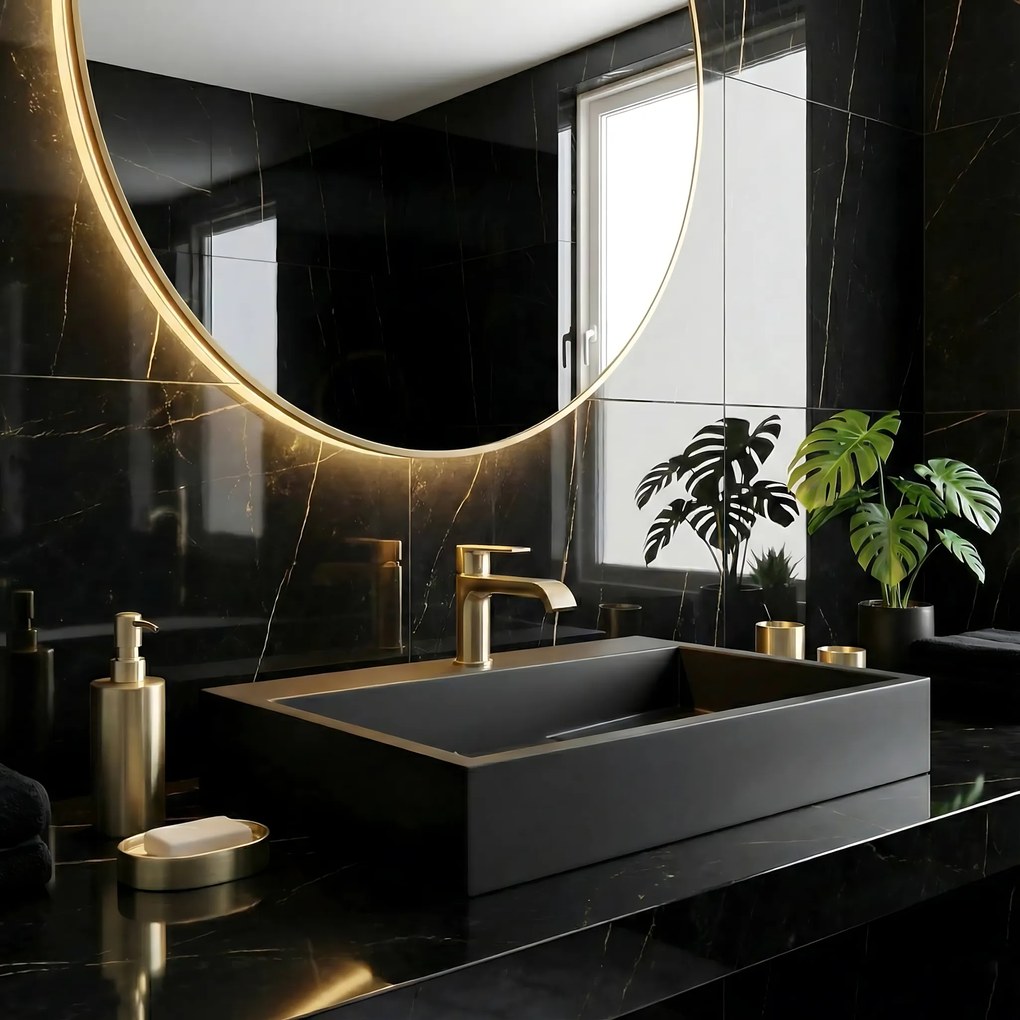 Lavabo in conglomerato GOYA BLACK MAT 60CM