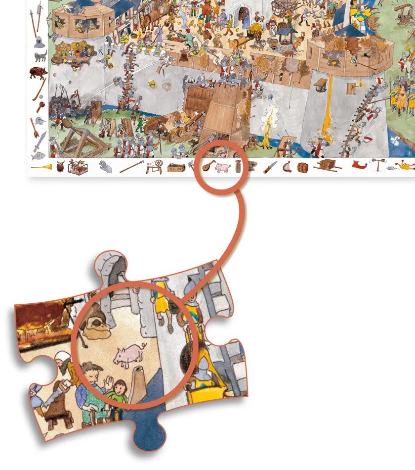 Puzzle - cavalieri - 100 pezzi