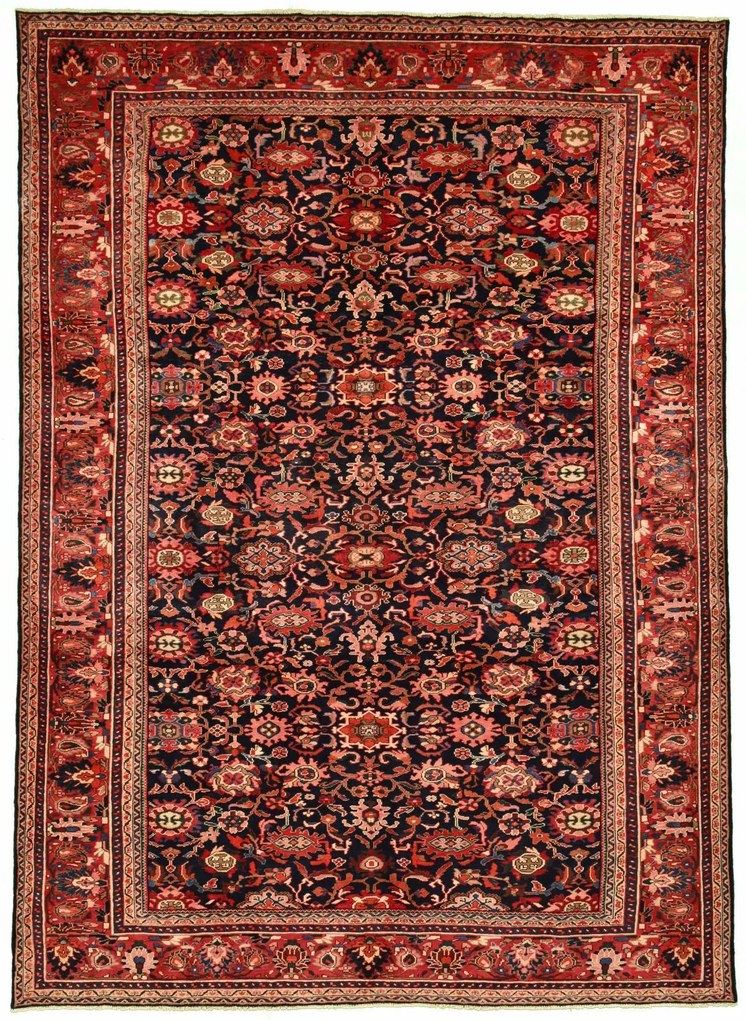 Nanaj Tappeto 380 x 270 Blu (Iran) Annodato A Mano