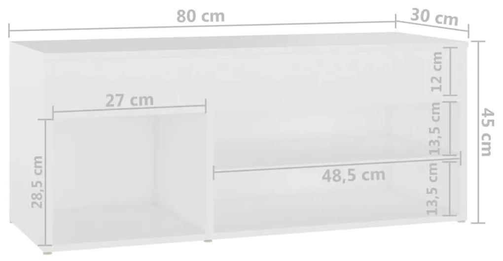 Panca Portascarpe Bianco 103x30x54,5 cm in Truciolato