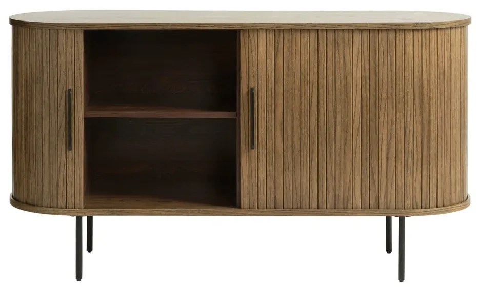 Cassettiera bassa marrone effetto rovere 140x76 cm Nola - Unique Furniture