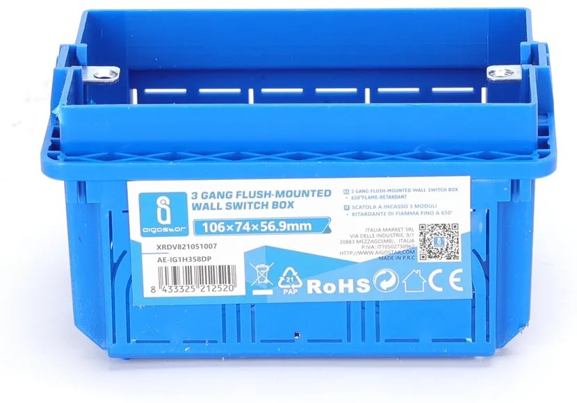 Scatola portafrutti 503 cassetta da incasso 3 moduli colore blu