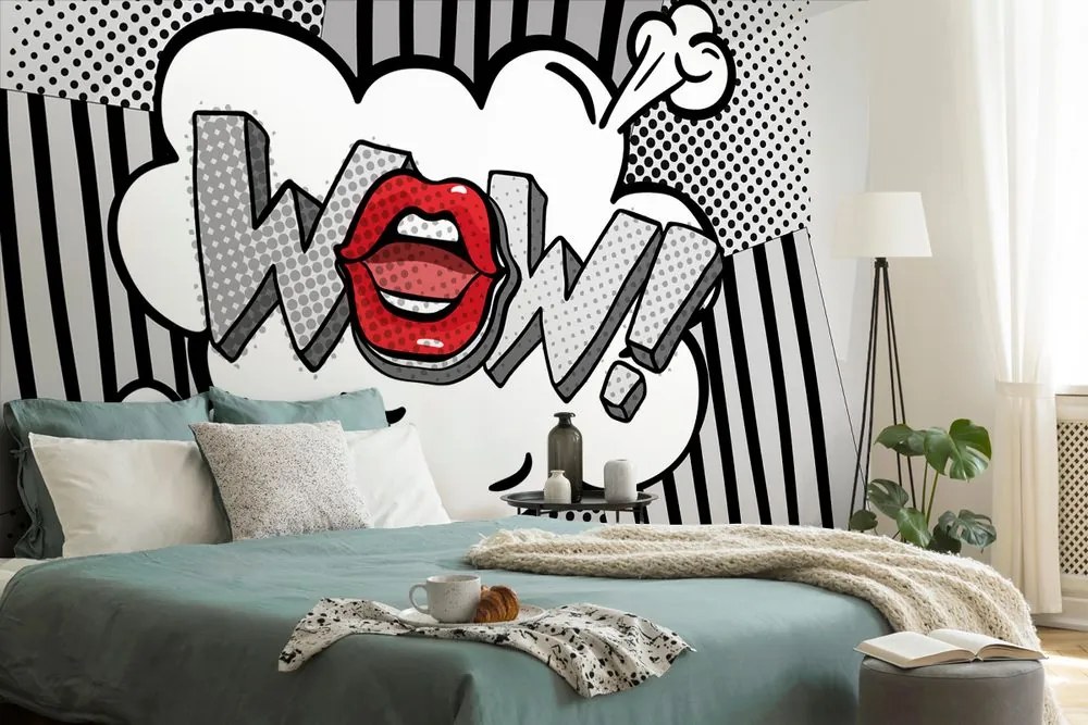 Carta da parati autoadesiva – Pop art grigio elegante - WOW!