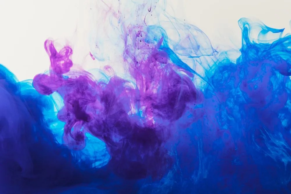 Stampa su tela – Inchiostro in sfumature blu-viola