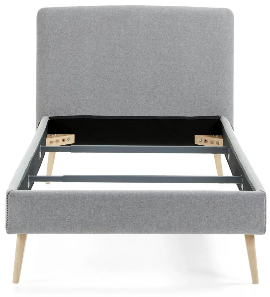 Kave Home - Fodera per letto Dyla grigia per materasso da 90 x 190 cm