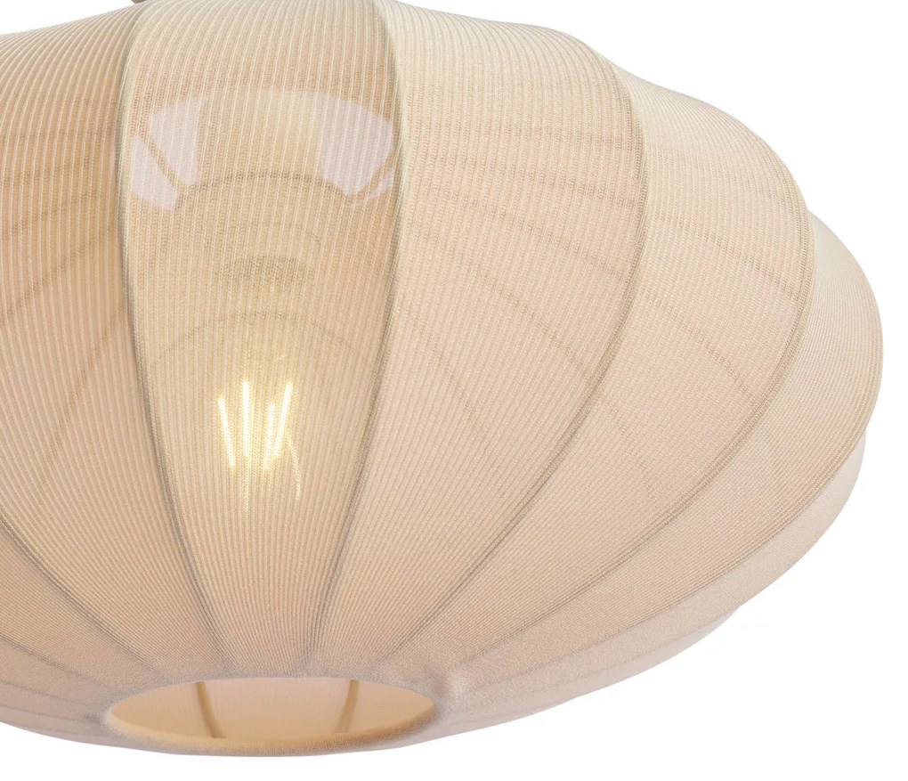 Lampada da terra ad arco Japandi beige con paralume - Bida