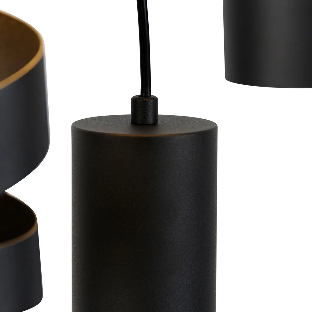 Lampada a sospensione moderna nera a 3 luci - Stream