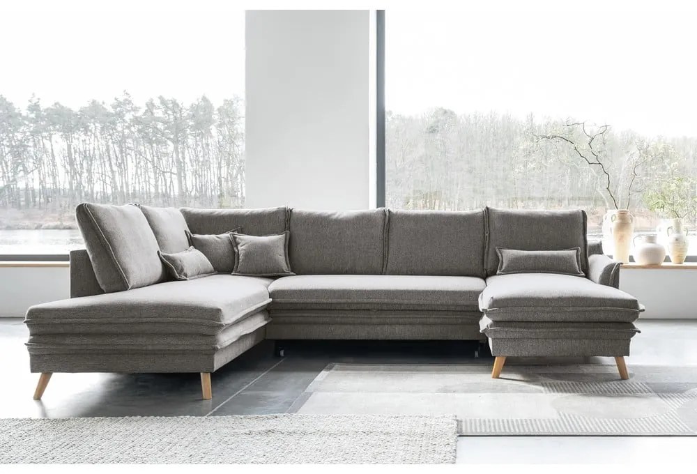 Divano letto angolare grigio (angolo sinistro/"U") Charming Charlie - Miuform