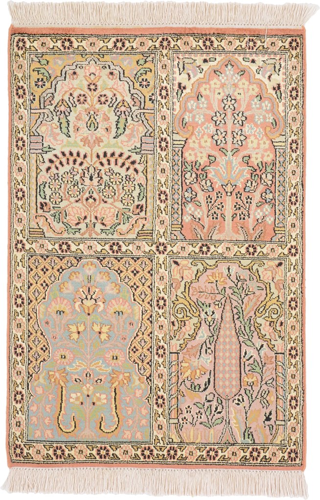 Cashmere Silk Tappeto orientale 90x60 (Indian) Annodato A Mano