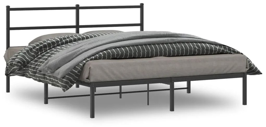 Giroletto Con Testiera İn Metallo Nero 150x200 Cm /