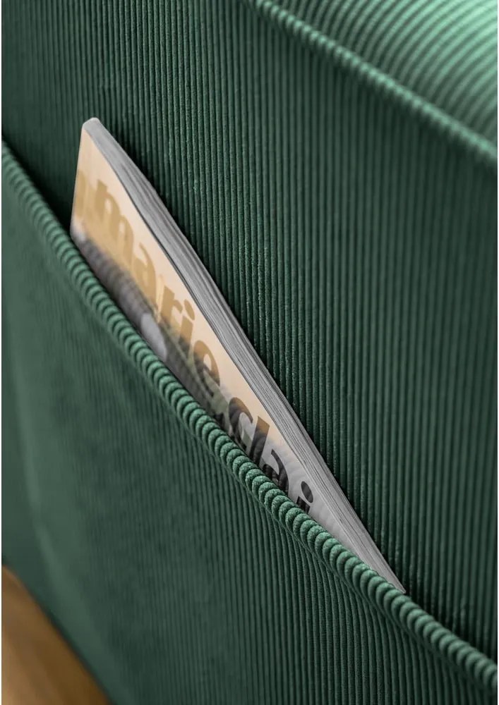 Poltrona in velluto a coste verde scuro Lofty Lilly - Miuform