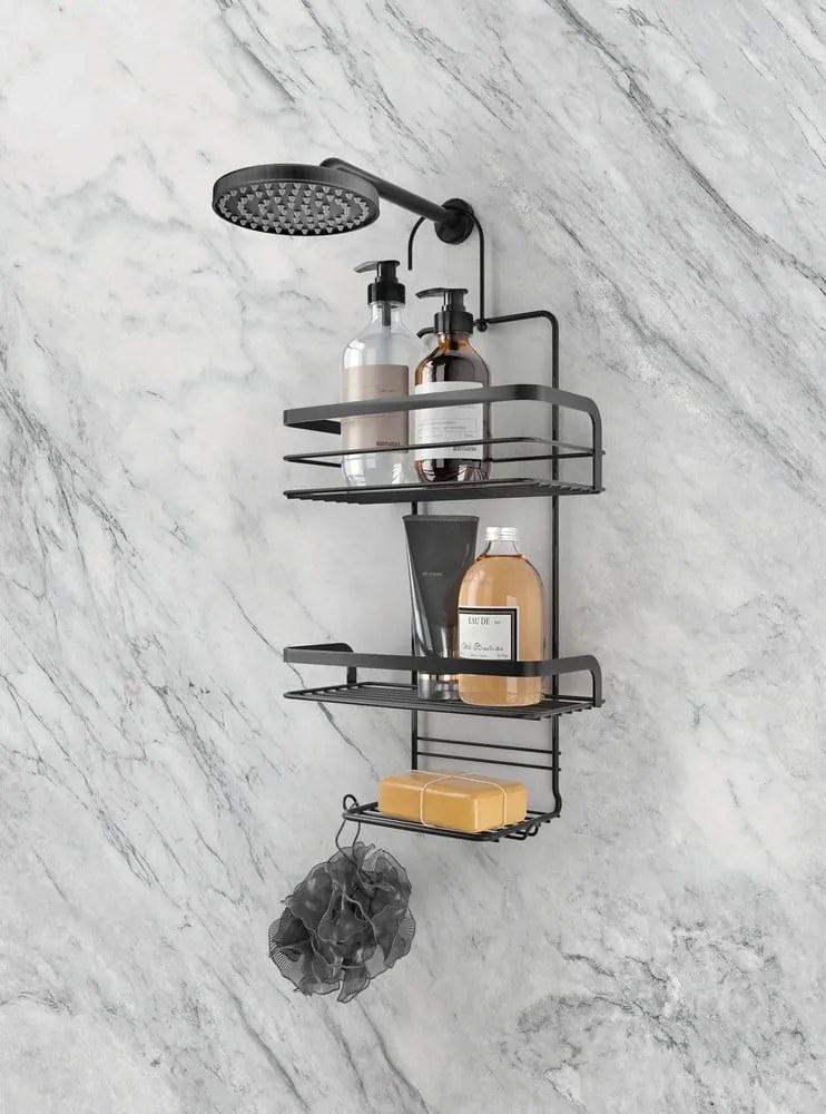 Mensola da bagno sospesa nera Origin Lava - Metaltex