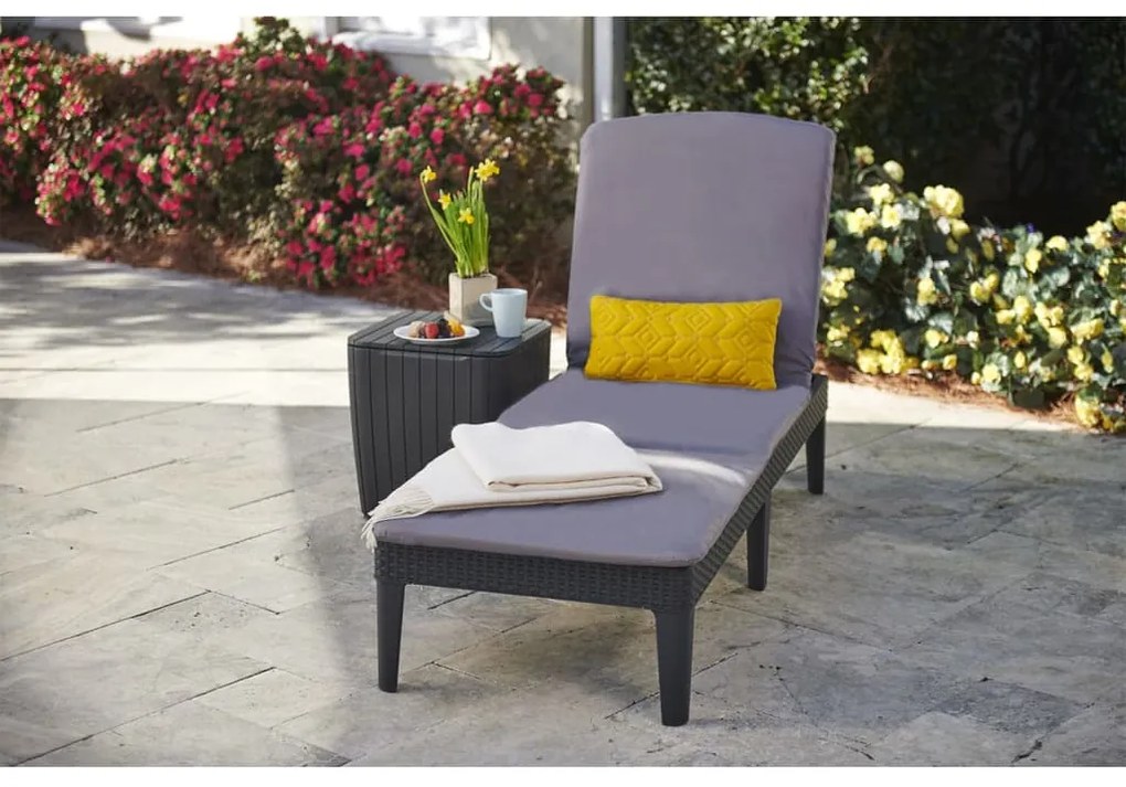 Lettino Prendisole Con Cuscino Jaipur Grafite /