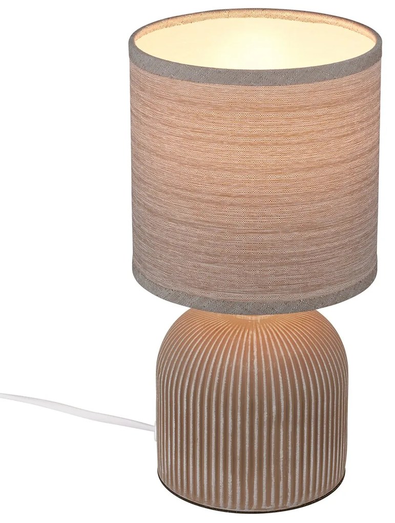 Lampada Da Tavolo Contemporanea Ino Ceramica Marrone 1 Luce E14