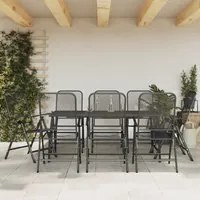 Set da Pranzo da Giardino 9pz Antracite in Rete Metallica 3211823