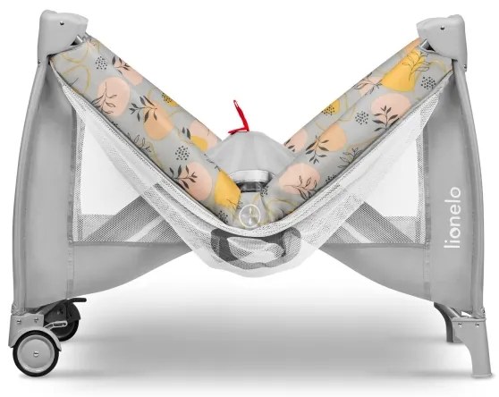 Lionelo - Lettino da viaggio STEFI PLUS Rosa/Giallo