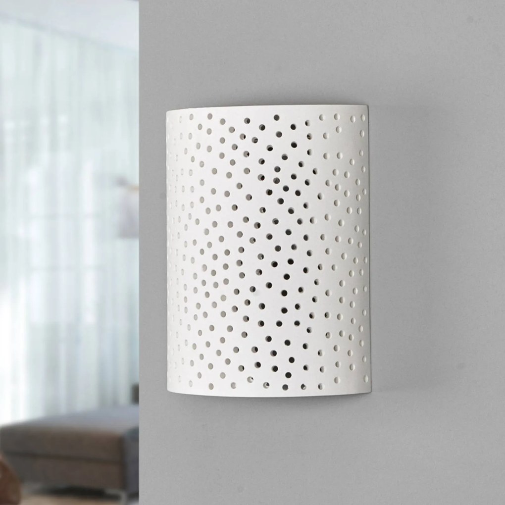 Applique a LED Jiru Lindby, dimmerabile, Bianco / Opale, Corridoio, Gesso / Argilla, Moderno, Plafoniera LED