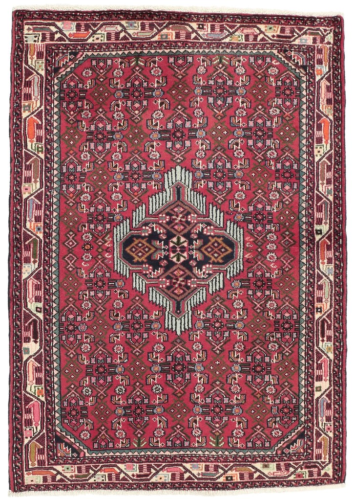 Hamedan Tappeto persiano 150 x 110 Rosso (Iran) Annodato A Mano