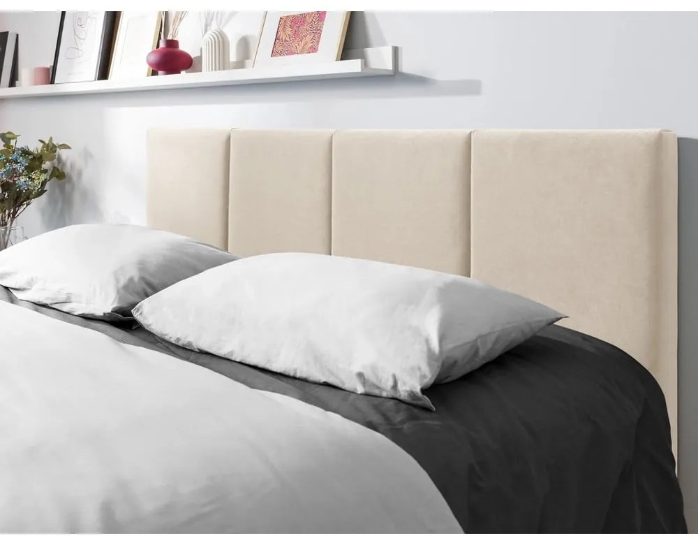 Letto matrimoniale imbottito beige con contenitore con griglia 160x200 cm Juniper - Mazzini Beds