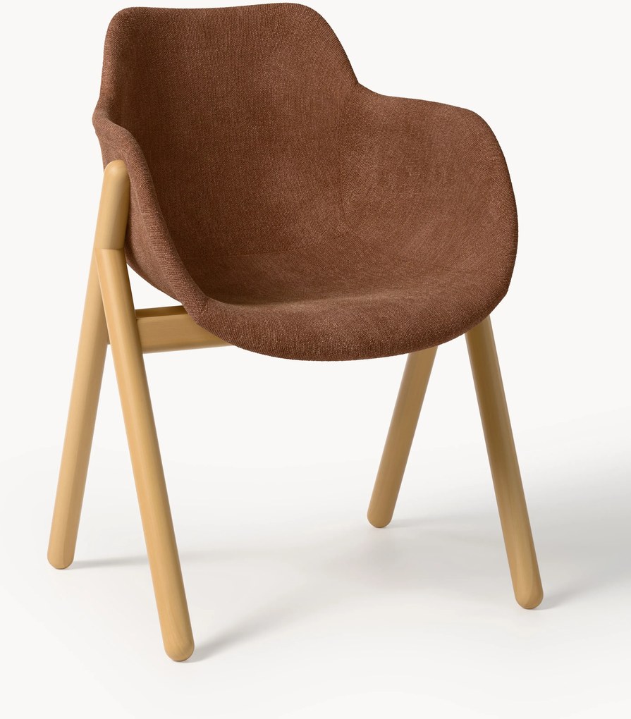 Sedia con braccioli imbottita Carmi