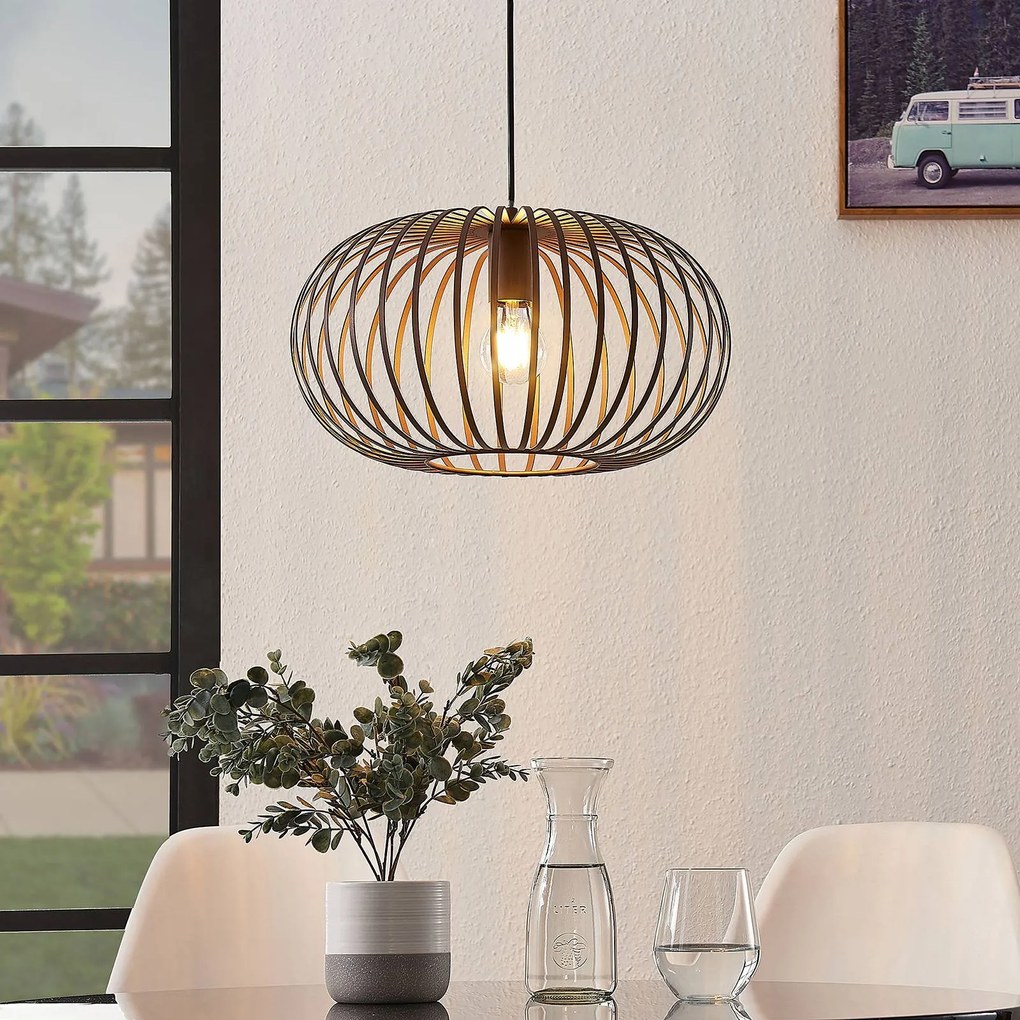 Lampada a sospensione Nahele Lindby, dimmerabile, Soggiorno / Sala da pranzo, Metallo, Vintage, Lampada a sospensione