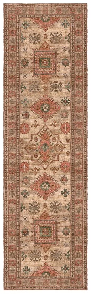 Tappeto rosa e color terracotta in misto iuta tessuto a mano 60x230 cm Lana Jute – Flair Rugs