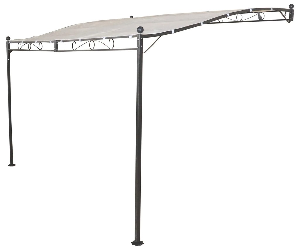 PEGASUS - pergola onda da giardino addossata in acciaio 3,5 x 2,5 m