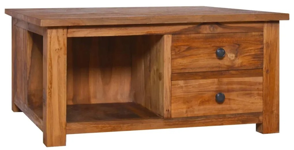 Tavolino Da Salotto 68x68x33 Cm İn Legno Massello Di Teak /