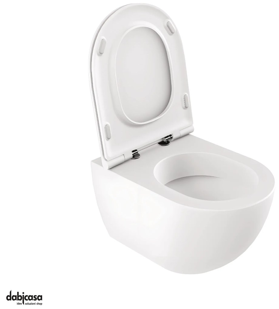 Azzurra Ceramica "Comoda" Wc Sospeso In Ceramica Finitura Bianco Opaco Senza Brida