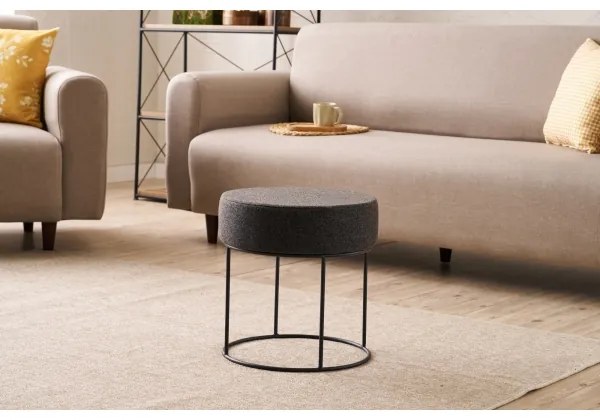 Pouf RELO Ø 40 cm marrone scuro